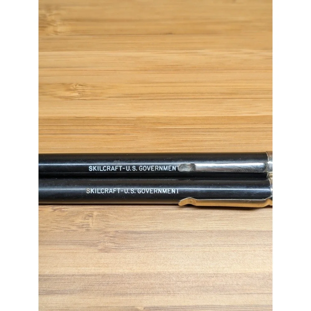 Vintage Skilcraft - US Government Black Marker/Grease Pencil Set Of 2 Lot Twist